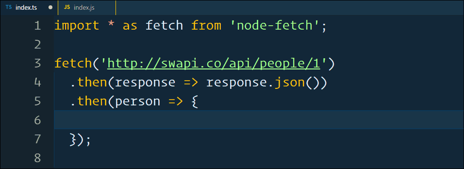 VS Code não consegue reconhecer o tipo de `person`